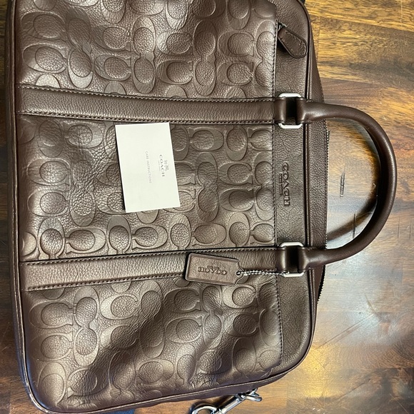 Beautiful Coach Leather C Monogram Laptop Briefcase - Picture 2 of 14